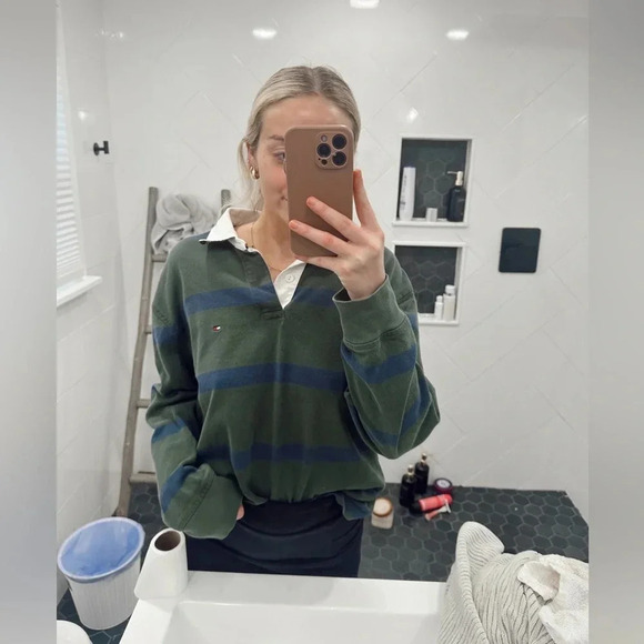 TOMMY HILFIGER vintage polo top large - Picture 2 of 16